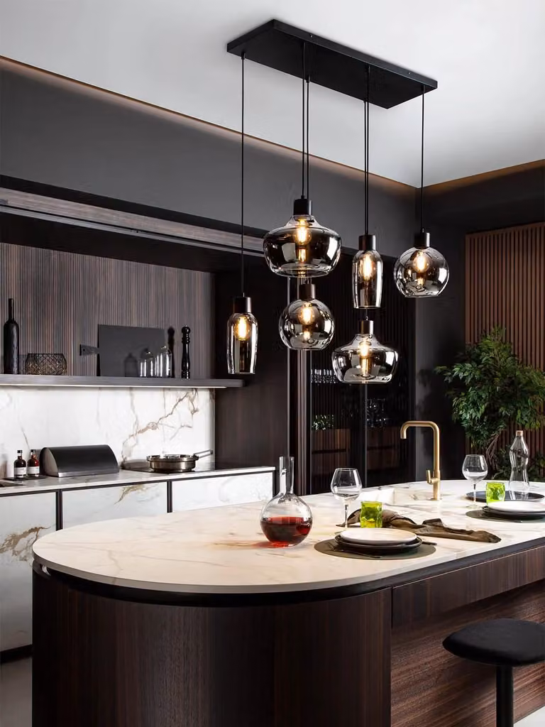ATLANTIS, lampada da 6*42W, attacco E27, colore nero
