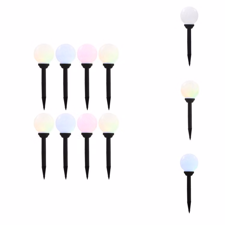 vidaXL Lampade solari da esterno 8 pz. Globo LED 15 cm RGB - Illuminazione esterna