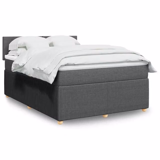Giroletto a Molle con Materasso Grigio Scuro 140x190 cm Tessuto 3289745