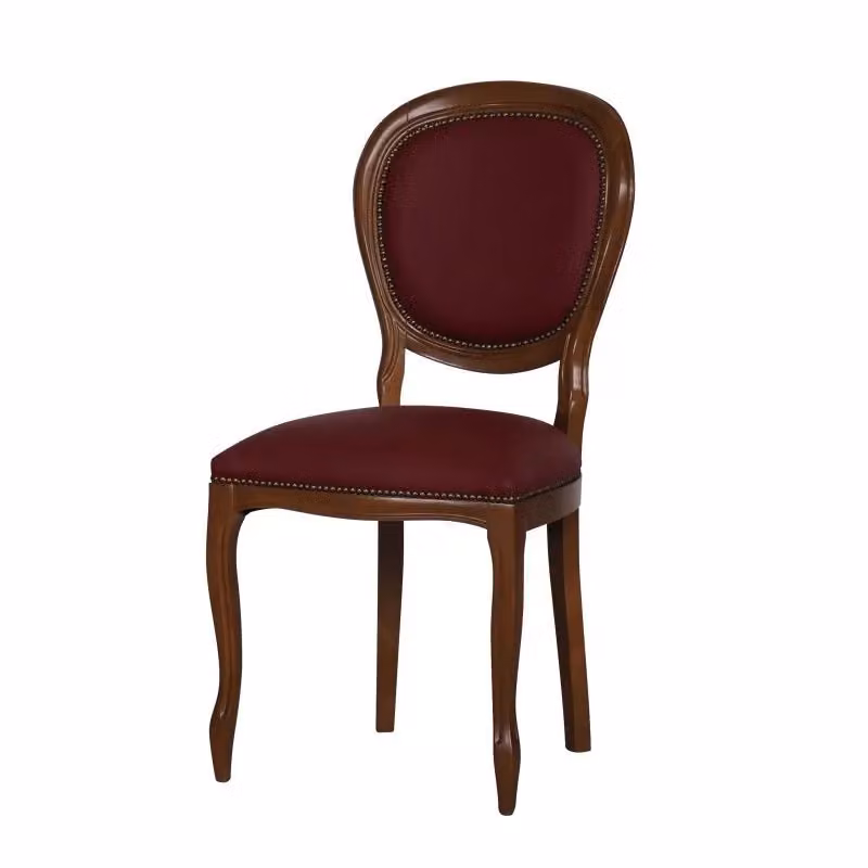Set di 2 sedie classiche in legno di faggio e ecopelle rossa Mobili 2G L/P/H: 50 x 47 x 100 cm – 2