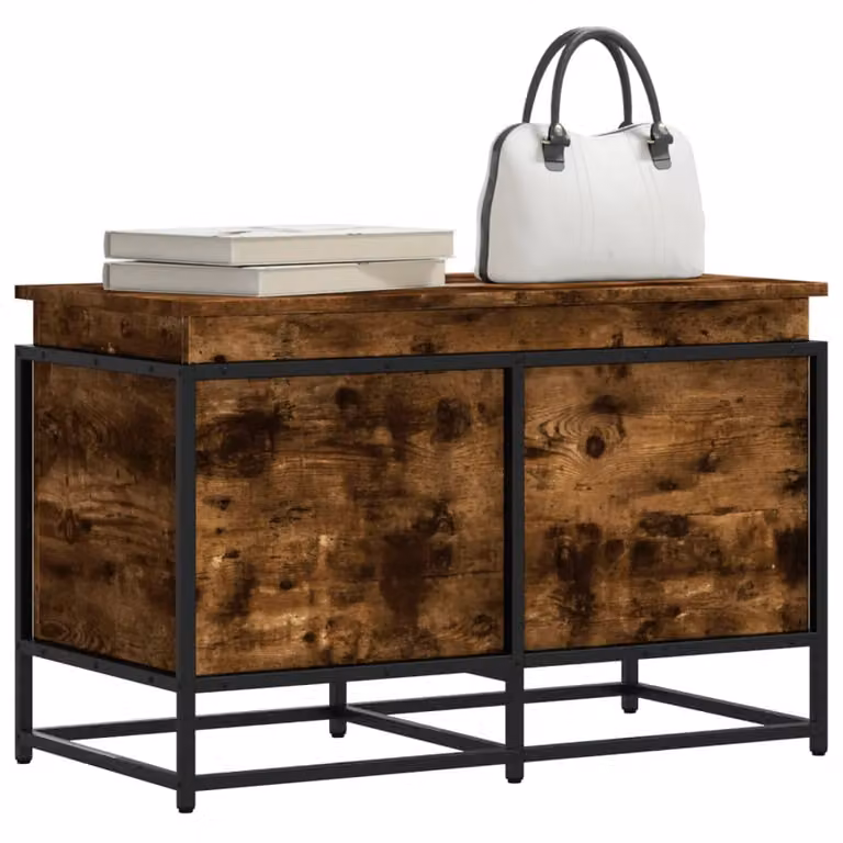 Contenitore con coperchio vidaXL in stile industrial, colore marrone, L 80 cm x P 40 cm x H 51,5 cm