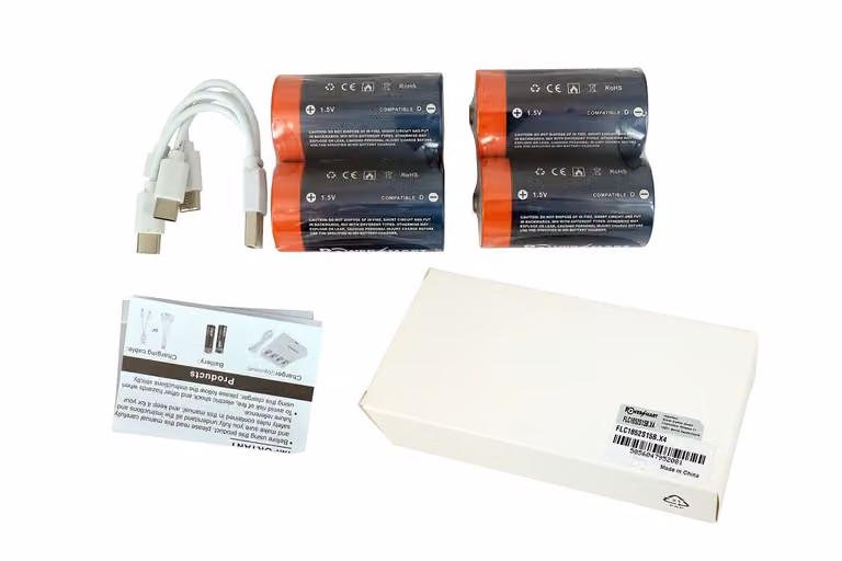 Batteria ricaricabile PowerSmart 4x USB D Li-Ion, tipo C per telecamera Arlo, torce, microfono, giocattoli, occhiali per la visione notturna, rilevatore di fumo