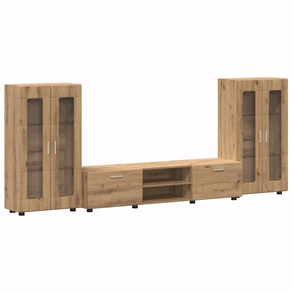 Set mobile TV vidaXL FLORIN in 3 pezzi Rovere artigianale, L/P/H: 150 x 39 x 30 cm – 2