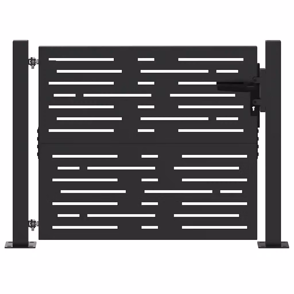 Cancello singolo da giardino vidaXL in acciaio nero L: 110 cm, H: 105 cm – 2