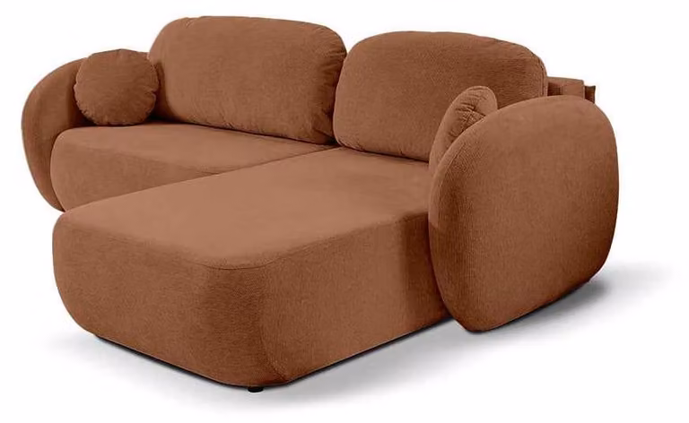 Divano angolare con funzione letto, modello Olemo, lato destro, colore cannella