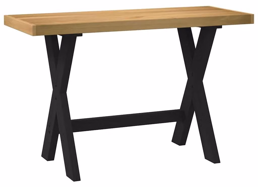 Scrivania con gambe a forma di X in legno massello di pino, dimensioni 120 x 50 x 75 cm