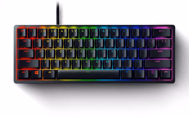 Tastiera Gaming Razer Huntsman Mini con Switch Ottici Purple, Colore Nero e Viola, Connessione USB-C – 1