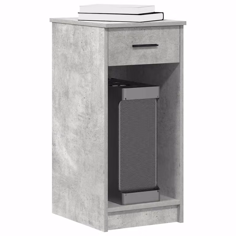 vidaXL Supporto a Torre per Computer con Cassetto Grigio L/P/H: 35 x 45 x 77 cm
