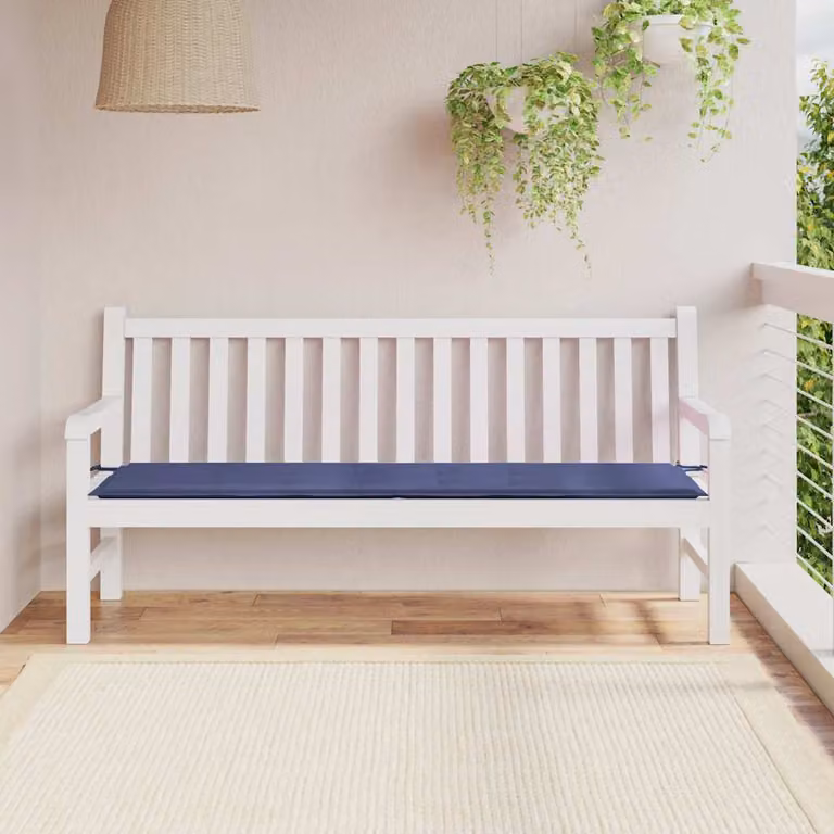 vidaXL Cuscino per Panca Blu Moderno in Tessuto Oxford Idrorepellente e Traspirante L/P/H: 180 x 50 x 3 cm