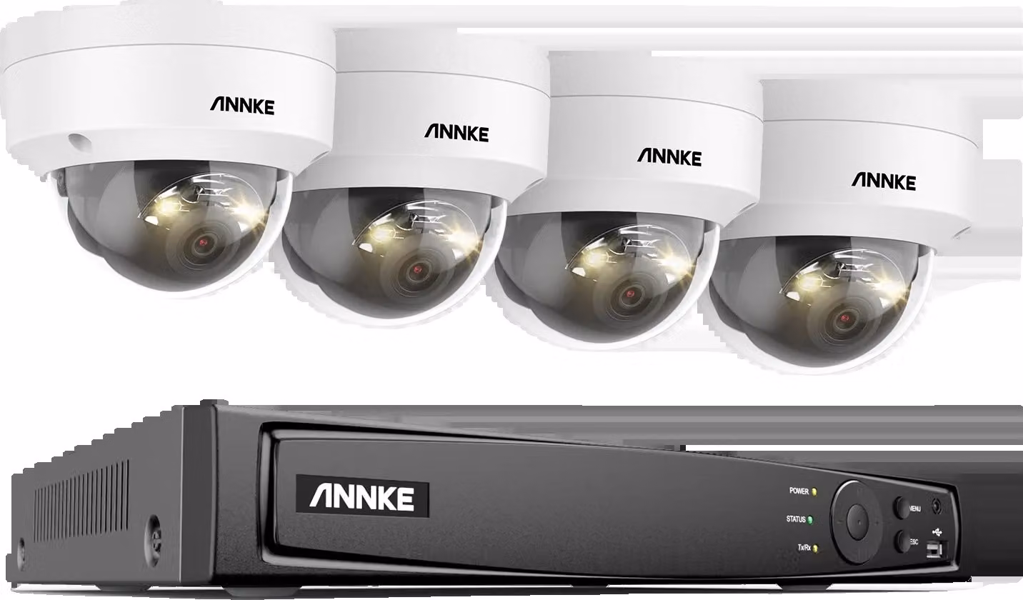 sistema di telecamere di sorveglianza 8CH, risoluzione 12MP, rilevamento intelligente di persone e veicoli, 8CH 4 pz camera-c, 4T