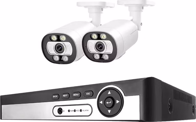 Sistema di telecamere a circuito chiuso, NVR a 8 canali, video HD 5MP, audio bidirezionale, 8CH NVR 2 telecamere, 1T