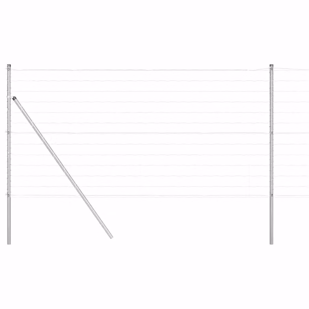 Recinzione da esterno vidaXL in acciaio galvanizzato e PVC color argento, L: 25 m, H: 1,2 m – 2
