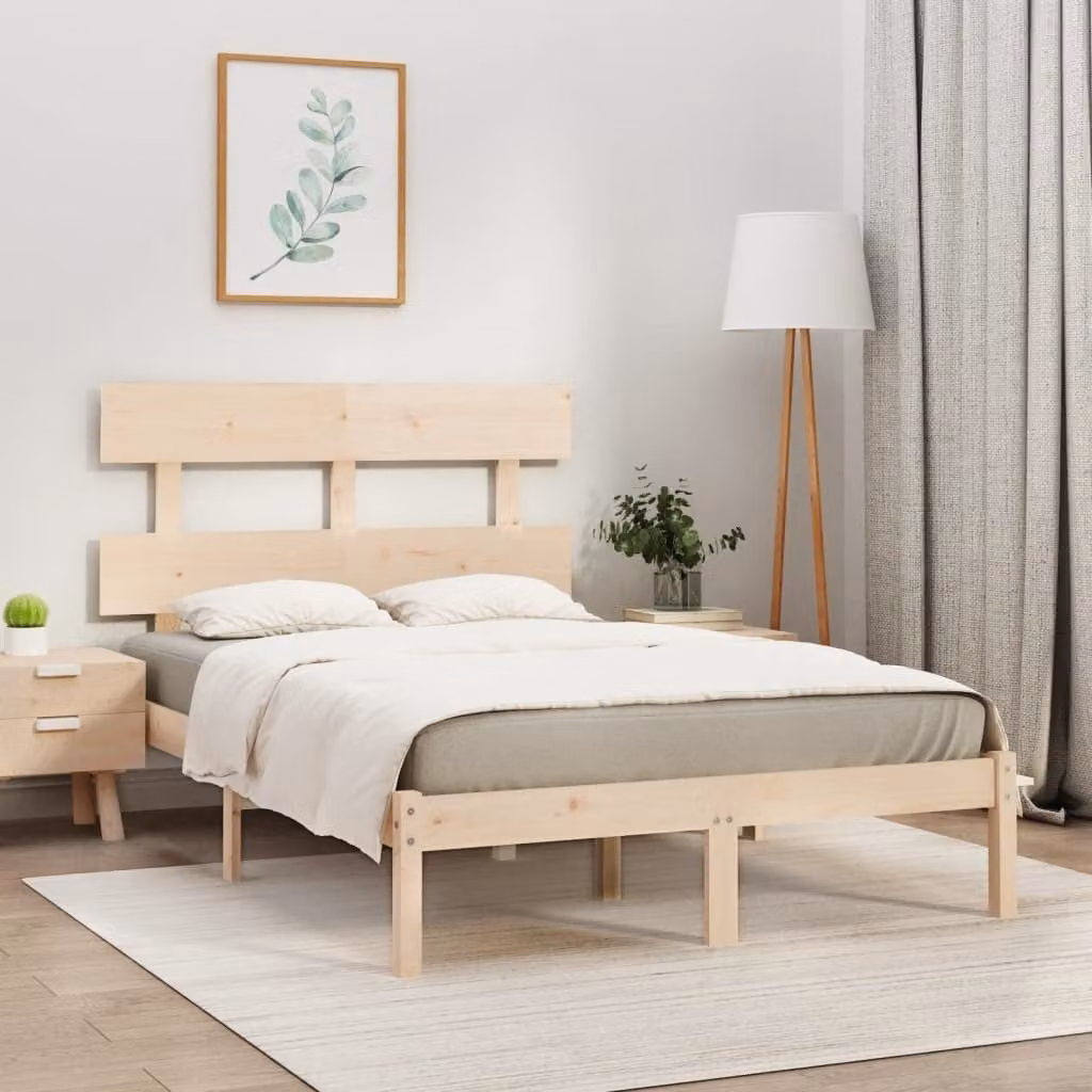 The Living Store Letto in legno massiccio 140x200 cm
