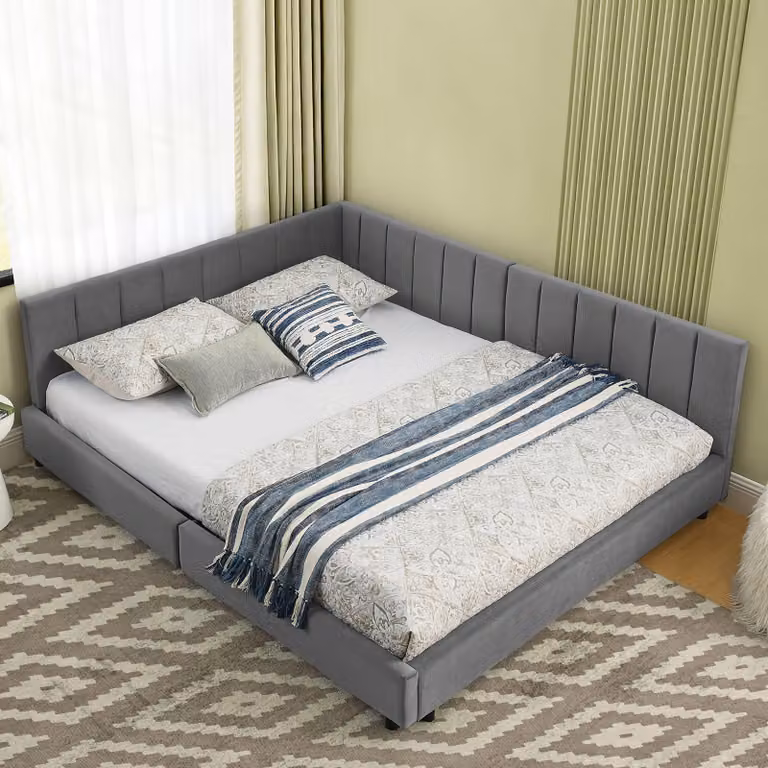 Letto matrimoniale - Struttura del letto - Letto a scomparsa - Letto per ospiti - Letto a piattaforma - Letto moderno con testiera alta - Struttura robusta in bambù