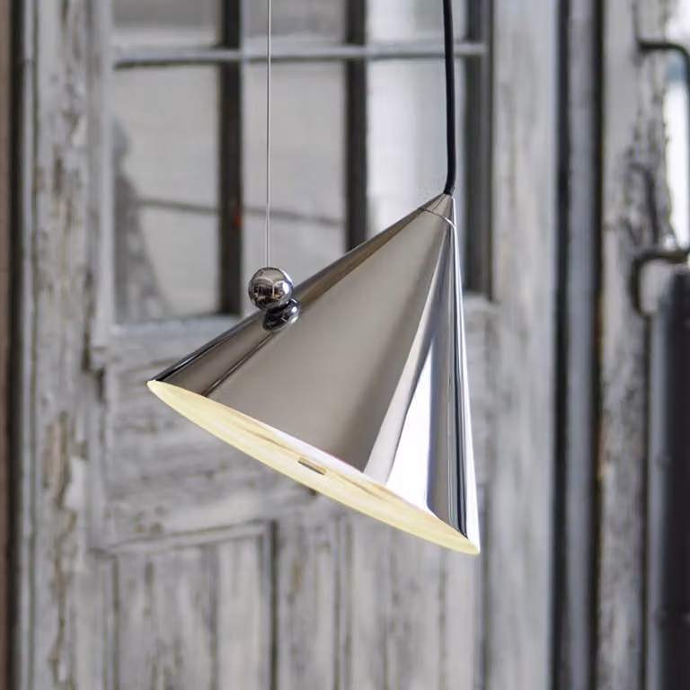 Tom Dixon Lampada a sospensione Pose, dimmerabile, Cromo / Argento, Soggiorno / Sala da pranzo, Metallo, Design, Lampada a sospensione