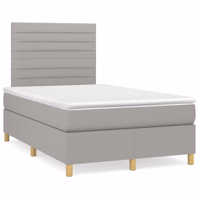 Maison Exclusive - Letto a Molle Materasso e LED Grigio Chiaro 120x190 cm Tessuto