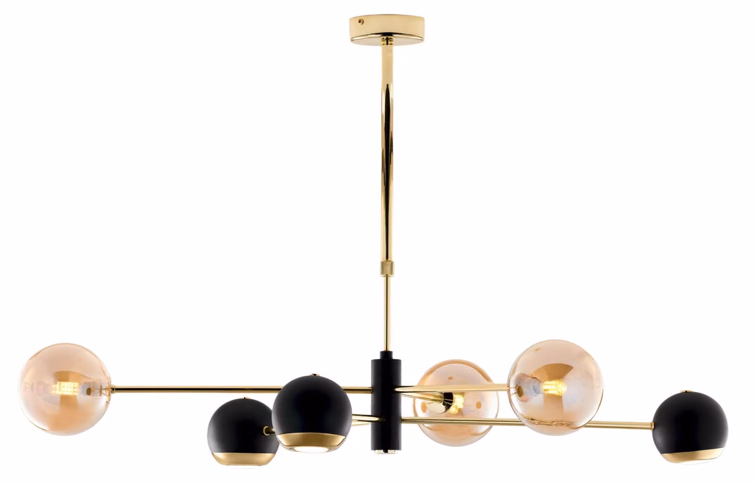 Lampada a sospensione MOKA oro-nero-ambra 6xGU10x10W in metallo, dimensioni: 69x94x65 cm, IP20 Jupiter