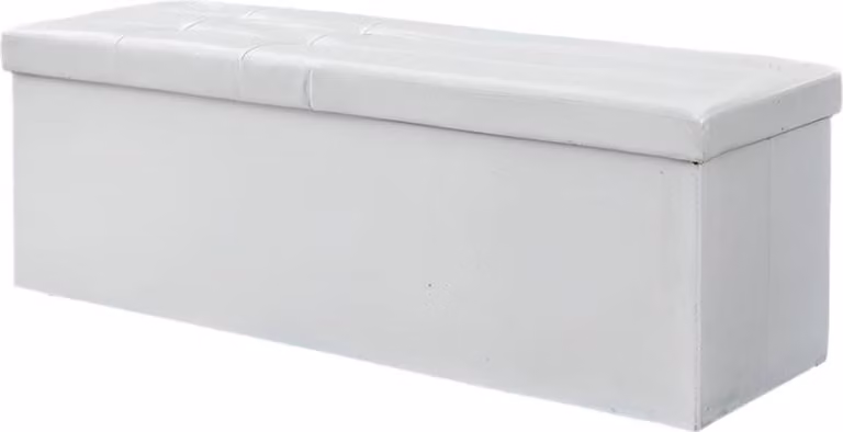 Panca portaoggetti con seduta – pieghevole – capacità di carico: 300 kg – dimensioni: 110 x 38 x 38 cm – colore: bianco, materiale: PVC