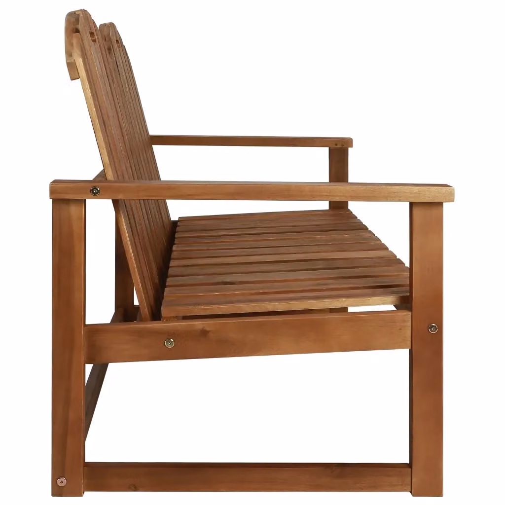 Panchina da giardino vidaXL in legno di acacia oliato marrone con braccioli L: 110 cm, P: 63 cm, H: 79 cm – 2