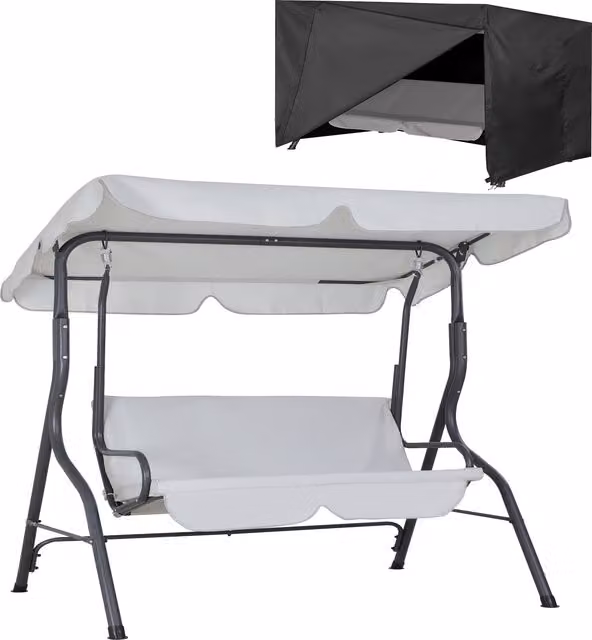 Altalena Hollywood Casaria grigio antracite con tendalino e copertura inclusi