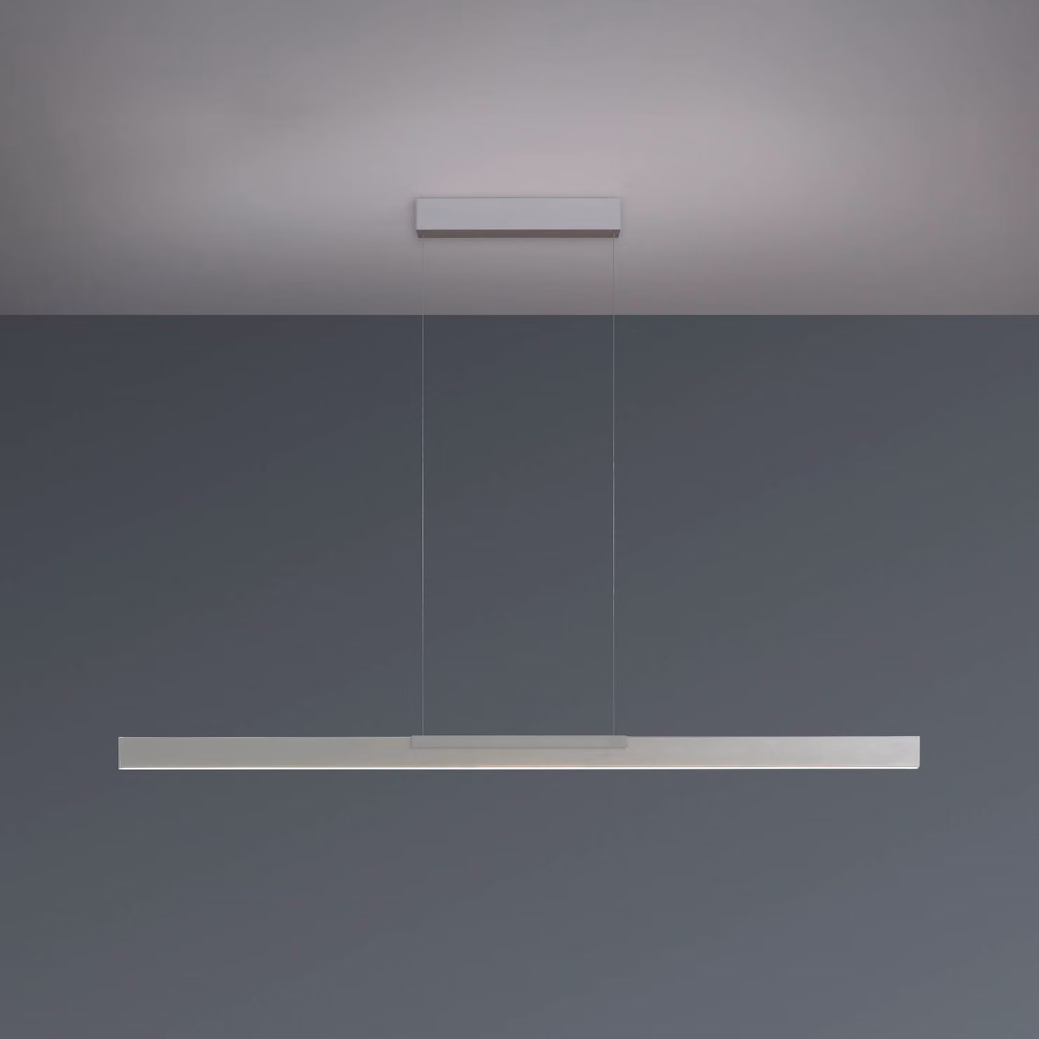 BOPP Lampada LED a sospensione Bopp Nano 2.0, lunghezza 140 cm, colore alluminio dimmerabile, Alluminio / Grigio / Zincato, Soggiorno / Sala da pranzo, Alluminio, Moderno