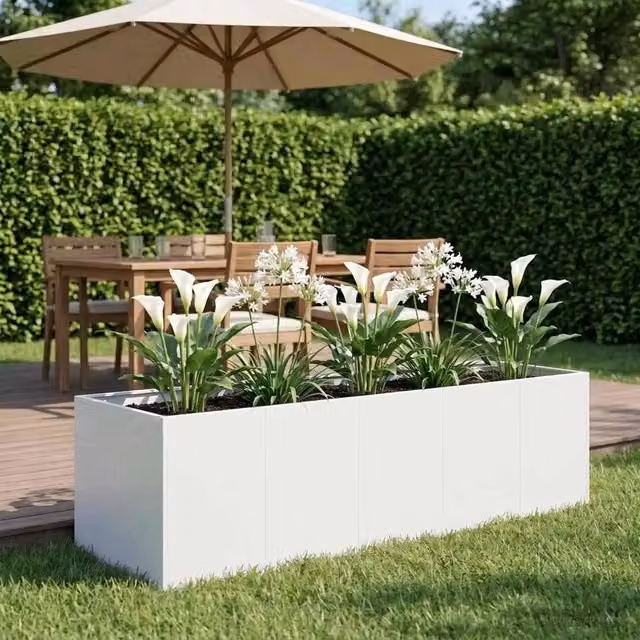 Vaso da giardino Bianco 200 x 80 x 60 cm 8005933