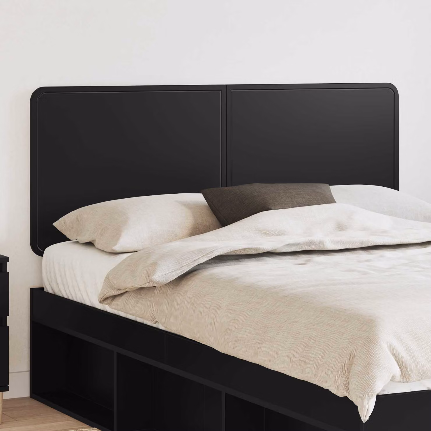 Testiera per letto moderna vidaXL in legno ingegnerizzato nero opaco