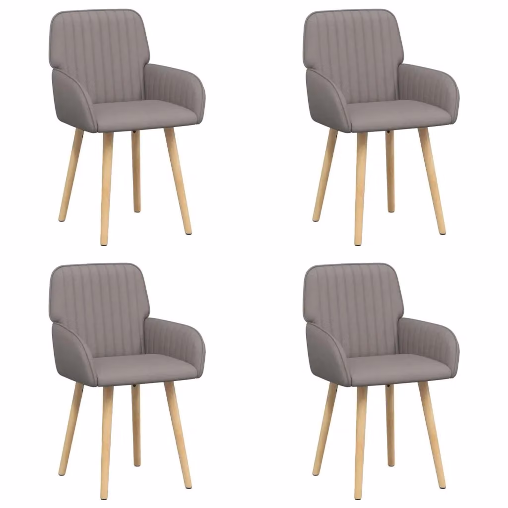 Set di 4 sedie da pranzo moderne vidaXL in tessuto beige e grigio con struttura in legno e metallo L/P/H: 56,5 x 50 x 87,5 cm – 2