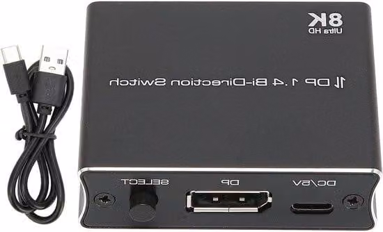 Commutatore DisplayPort 1.4: 8K a 30 Hz, 4K a 120 Hz, uscita 2 in 1 o 1 in 2