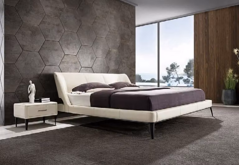 Designer Holz Bett Edles Möbel Doppel Betten Schlafzimmer Polster 180x200cm