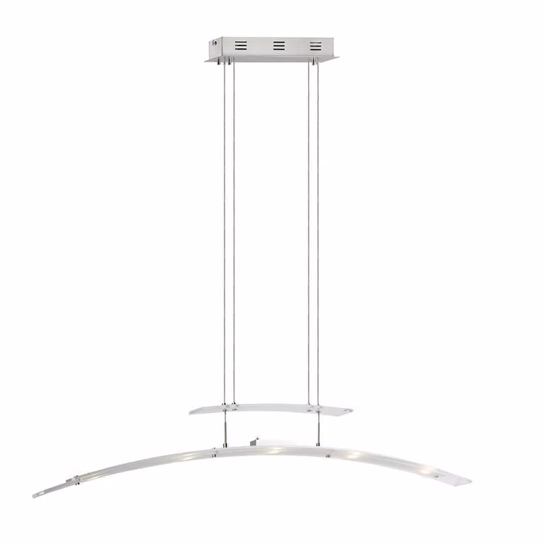 Lampada a sospensione LED Louna cromata bianca 25W, luce bianca calda 2250 lm, metallo, dimensioni: 110x115x7 cm, IP20, Italux