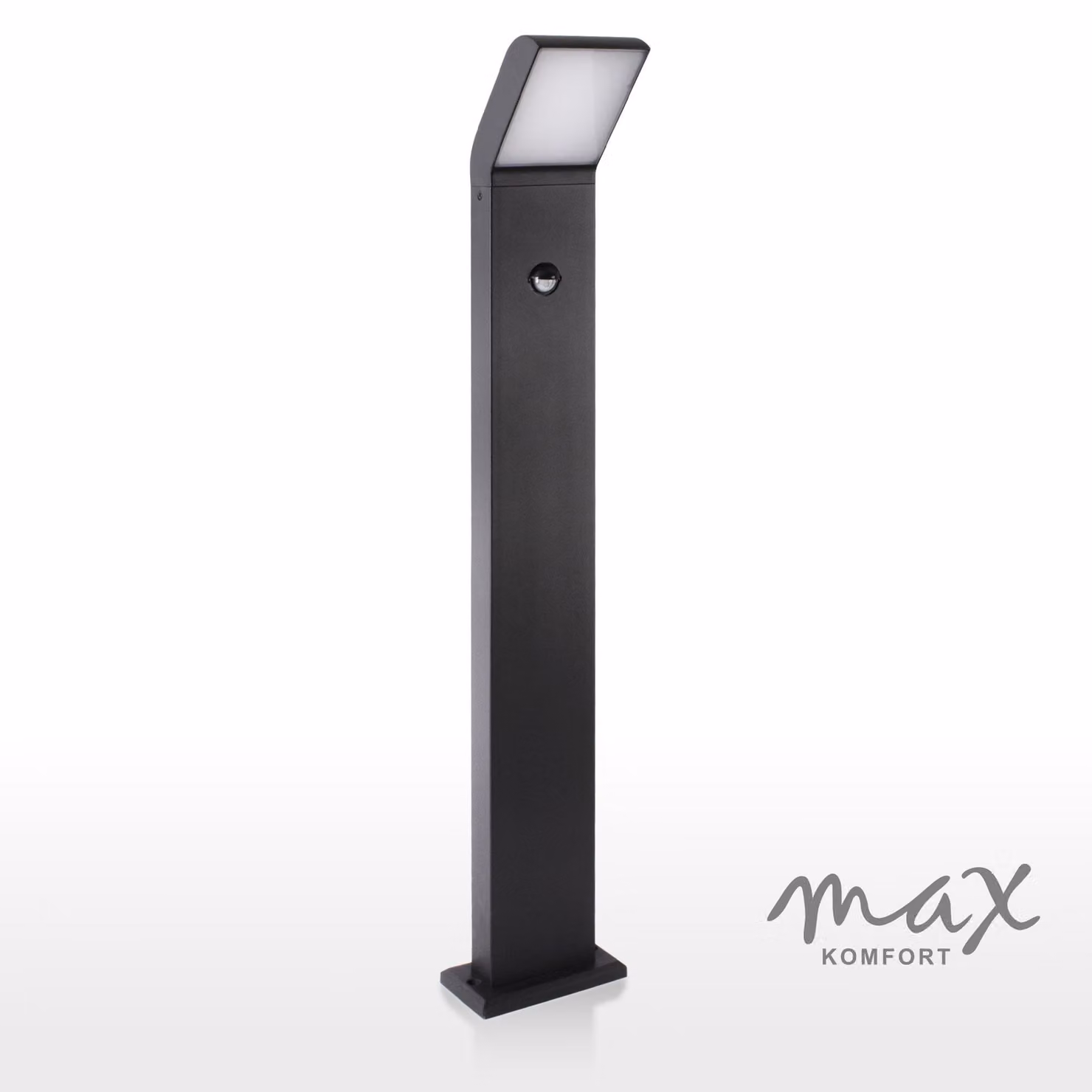 Lampada a stelo per esterni a LED con rilevatore di movimento: Nero, alluminio, 10W, 1504-800-BK-BM
