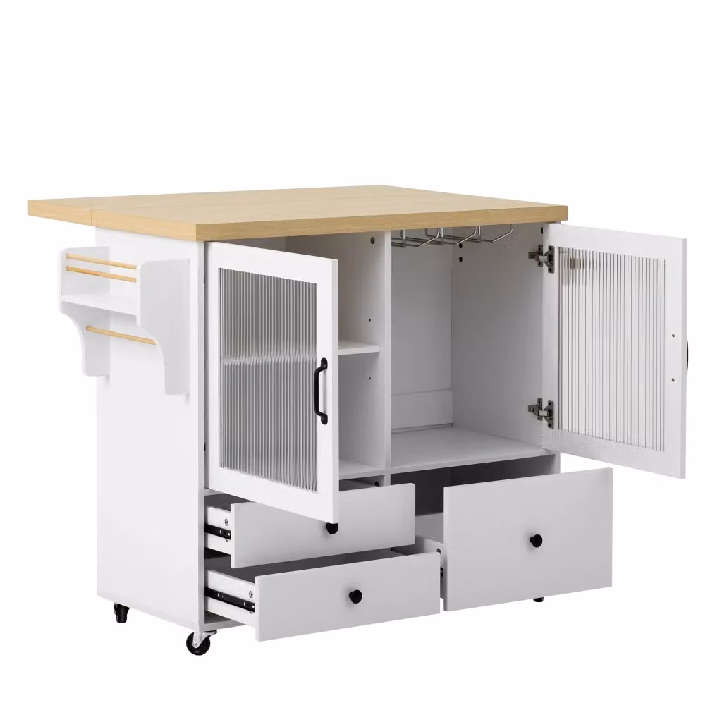 Tavolo da pranzo allungabile Minimal bianco e marrone con struttura in legno e metallo – 2