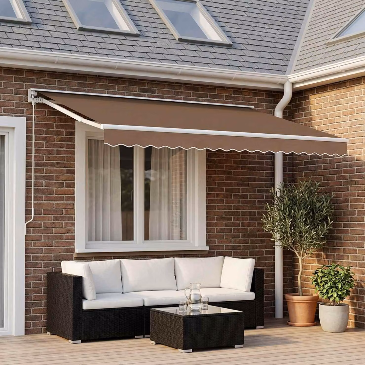 Maison Exclusive - Sostituzione del meccanismo di avvolgimento per tenda da sole, lunghezza 5 metri, colore beige, materiale: poliestere