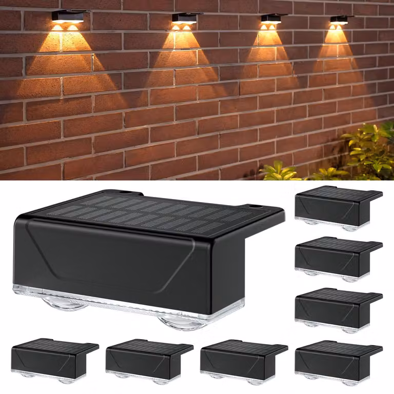 Set di 4 luci solari, 8 modalità di colore, RGB, grado di protezione IP65, per uso esterno