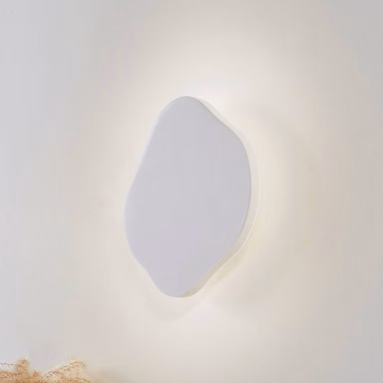 Applique da parete a LED Nielson Lindby, dimmerabile, Bianco / Opale, Soggiorno / Sala da pranzo, Gesso / Argilla, Moderno, Applique a LED