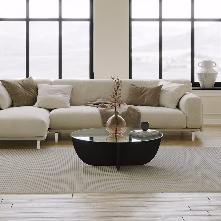 Skye Decor, Lily - Black, tavolini, nero, vetro, 90 x 30 x 90 cm