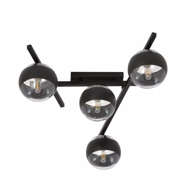 Lampada da soffitto Emibig 4xE14 40W SMART 4 NERO/RIGHE 1105/4