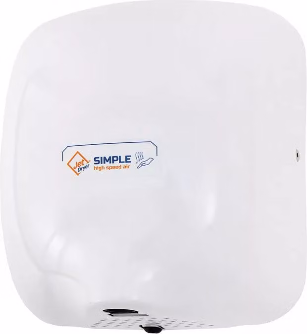 Asciugatori a getto - Asciugamani ad aria calda semplice, metallo bianco 8596220002709