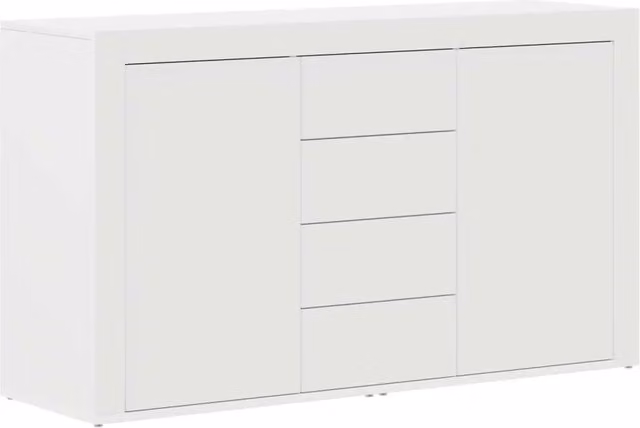 Credenza | Madia | Buffet da pranzo | Armadio da pranzo con cassetto Bianco 120 x 36 x 69 cm Legno multistrato
