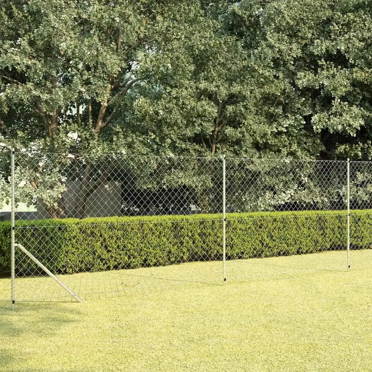 Maison Exclusive - Recinzione in Rete con Pali in Acciaio Zincato 15x1,5 m Argento