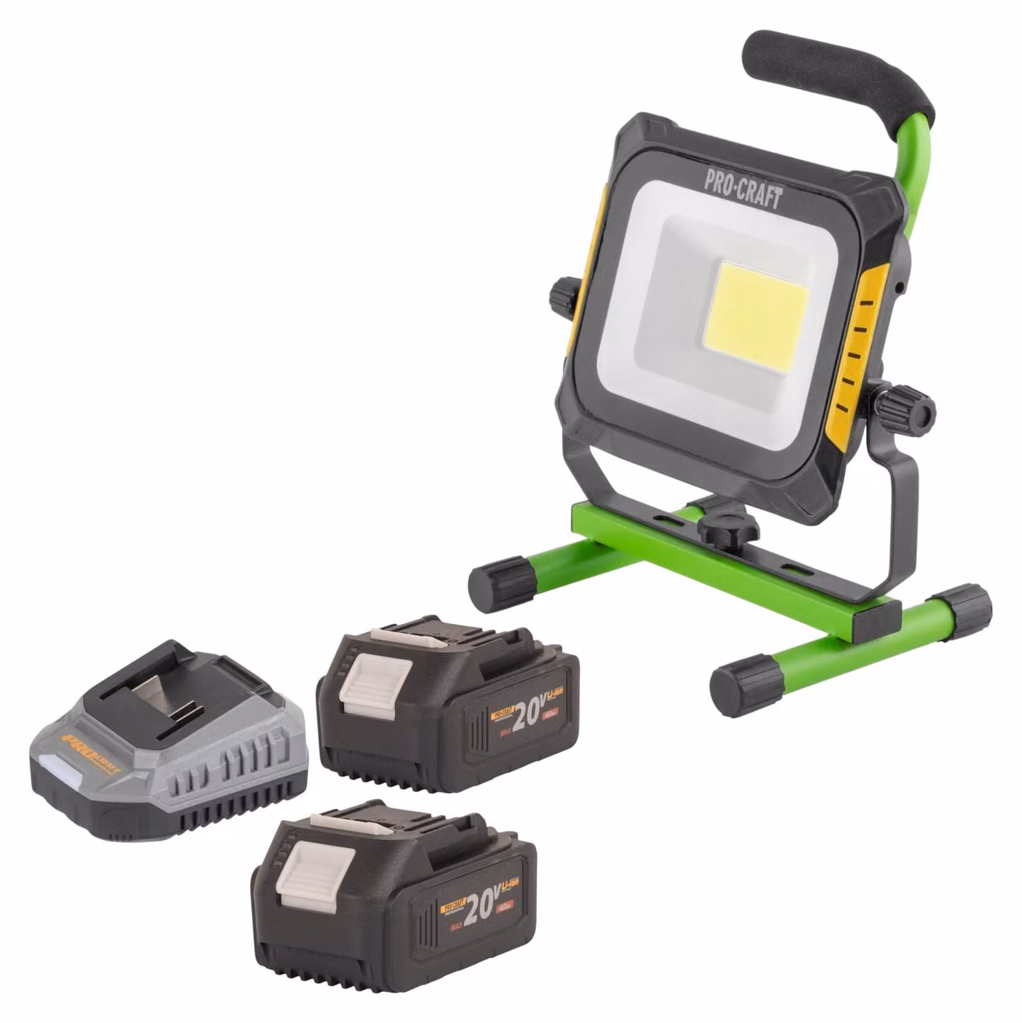 Procraft LP20 Faretto LED a batteria 20 V IP 20 + 2x batteria 4,0 Ah + caricabatteria