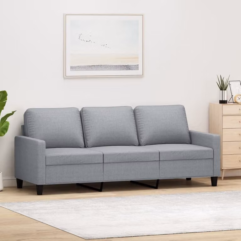 Maison Exclusive - Divano a 3 posti grigio chiaro 180 cm tessuto