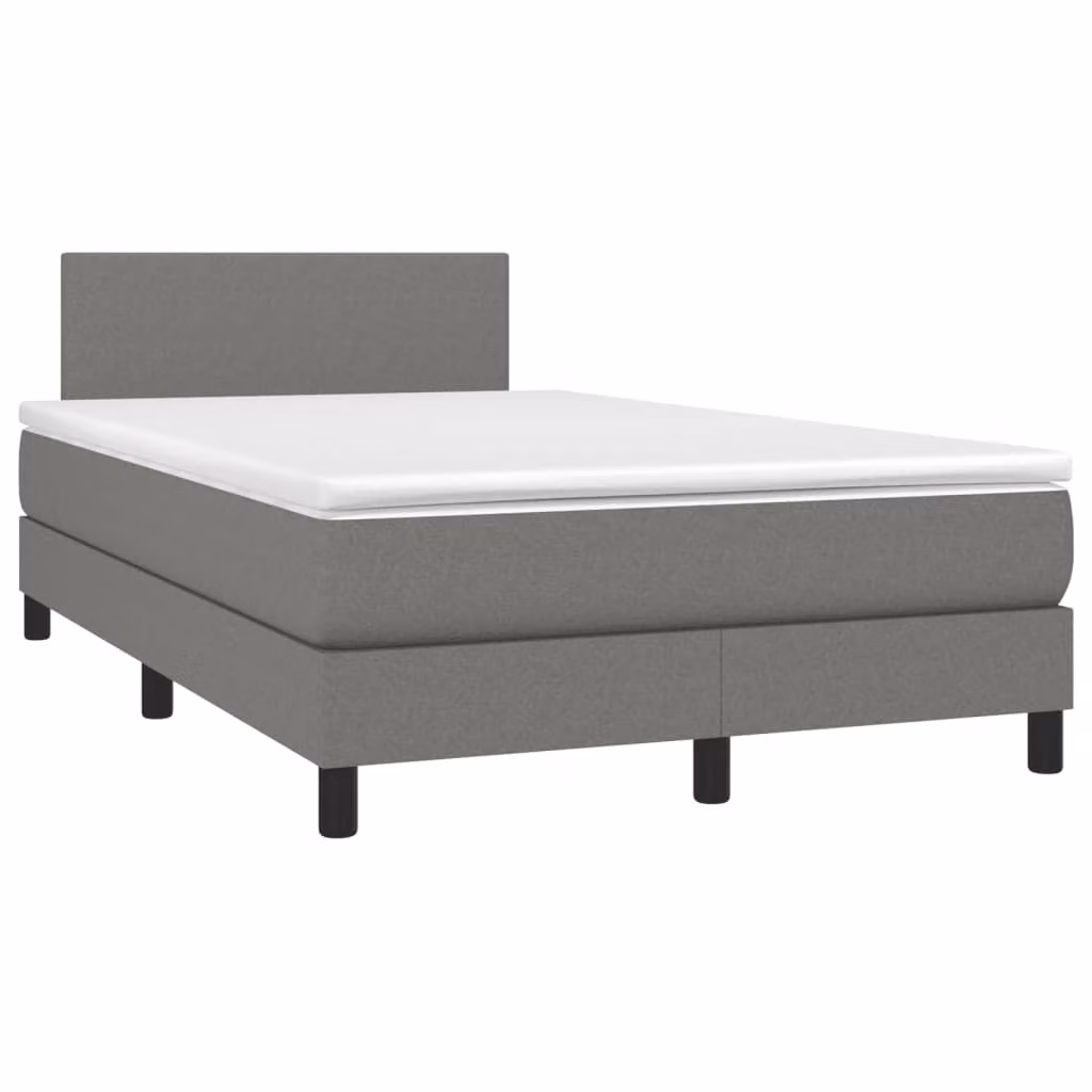 Giroletto a Molle con Materasso Grigio Scuro 120x190cm Tessuto