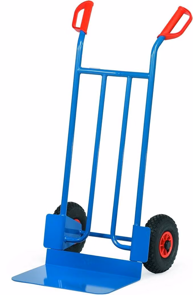Carrello in tubi d'acciaio, portata 250 kg, pala, pneumatici, 1 unità, dimensioni 1150 x 620 mm, colore blu, modello B1116L