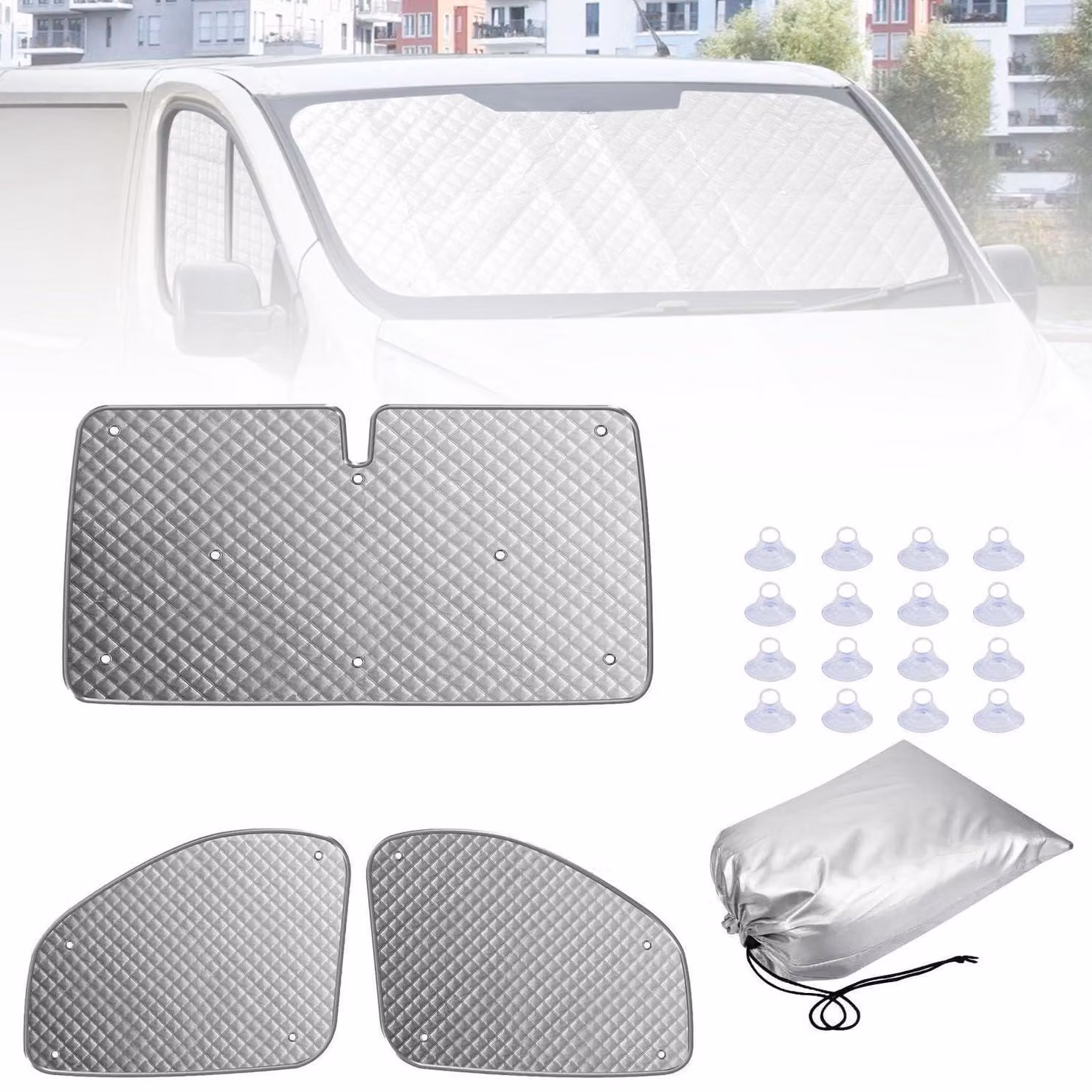 Kit completo in 3 pezzi per isolamento termico della cabina di guida, compatibile con Renault Trafic, Opel Vivaro, Nissan NV300 e Fiat Talento