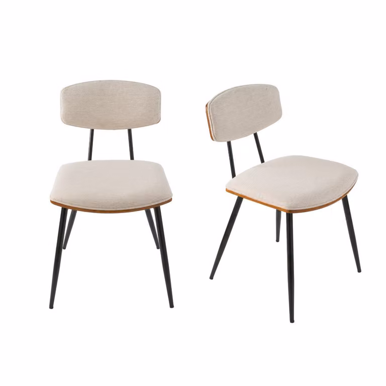 Signature - Set di 2 sedie color ecru Babette - H79 cm
