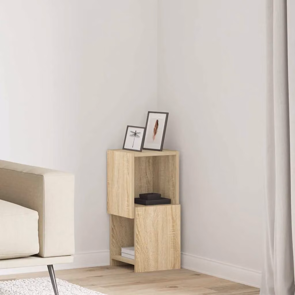 Mobile angolare vidaXL in legno ingegnerizzato Rovere Sonoma, L 25,5 cm x P 25 cm x H 55 cm