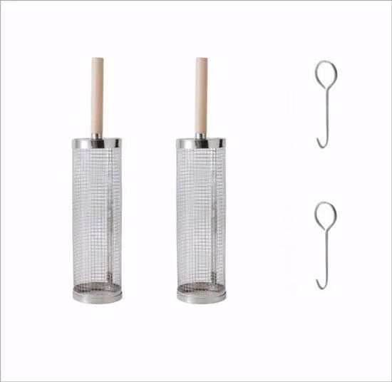 Forchette da barbecue doppie con manici rimovibili, acciaio inossidabile 304, con molle in acciaio, estensibili, accessori per la griglia per insalata, adatte a fornelli da campeggio e barbecue, 45 x 9,5 cm