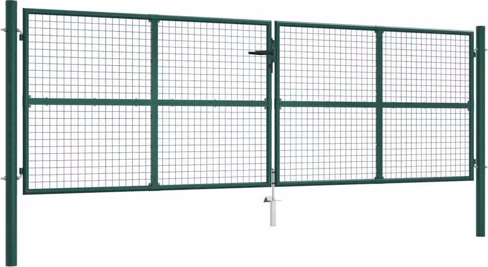 Maison Exclusive - Cancello da giardino in acciaio a maglie 400 x 125 cm Verde